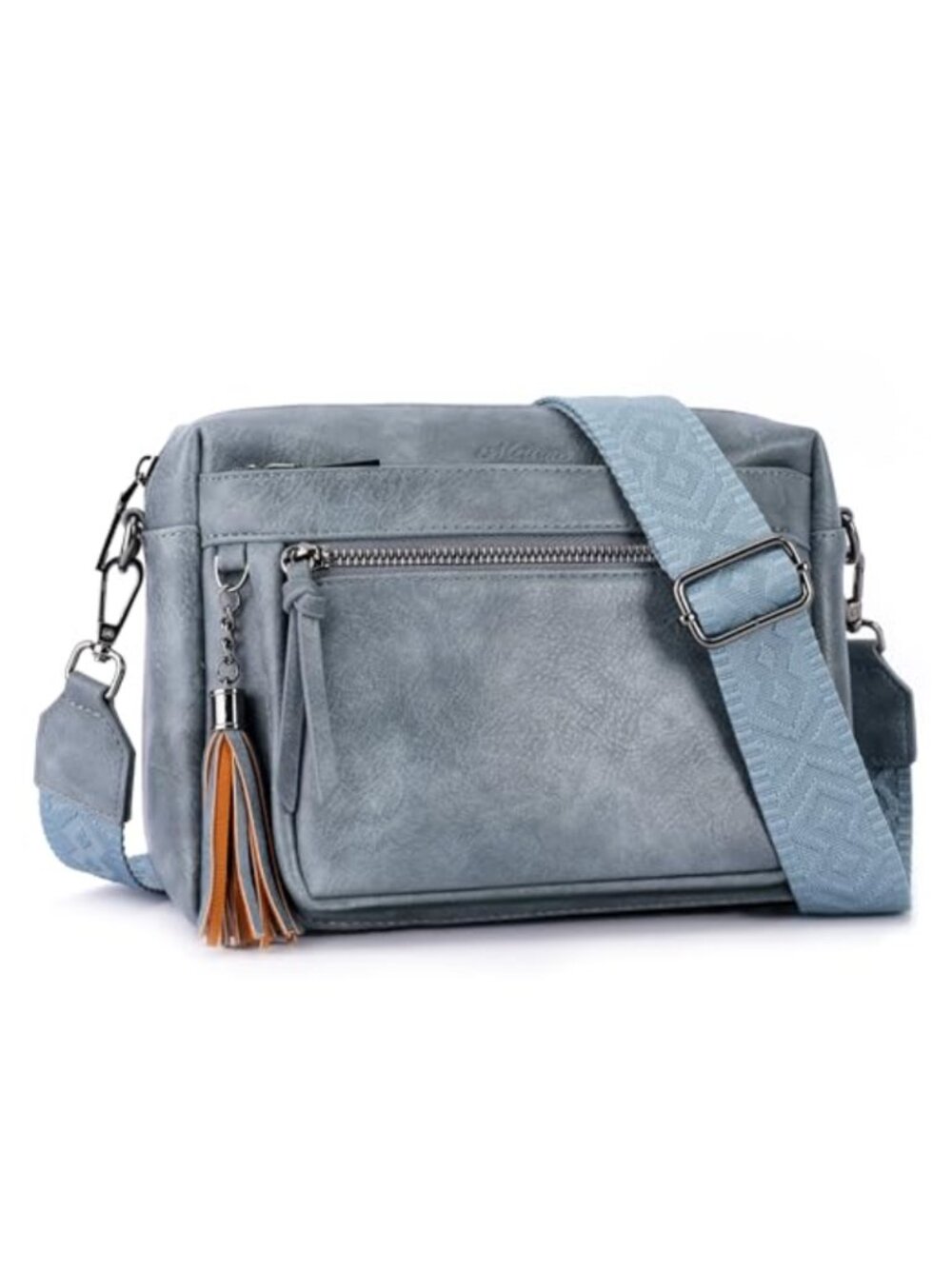 Women's PU Leather Crossbody Bag Butterfly Design Adjustable Strap Tassel